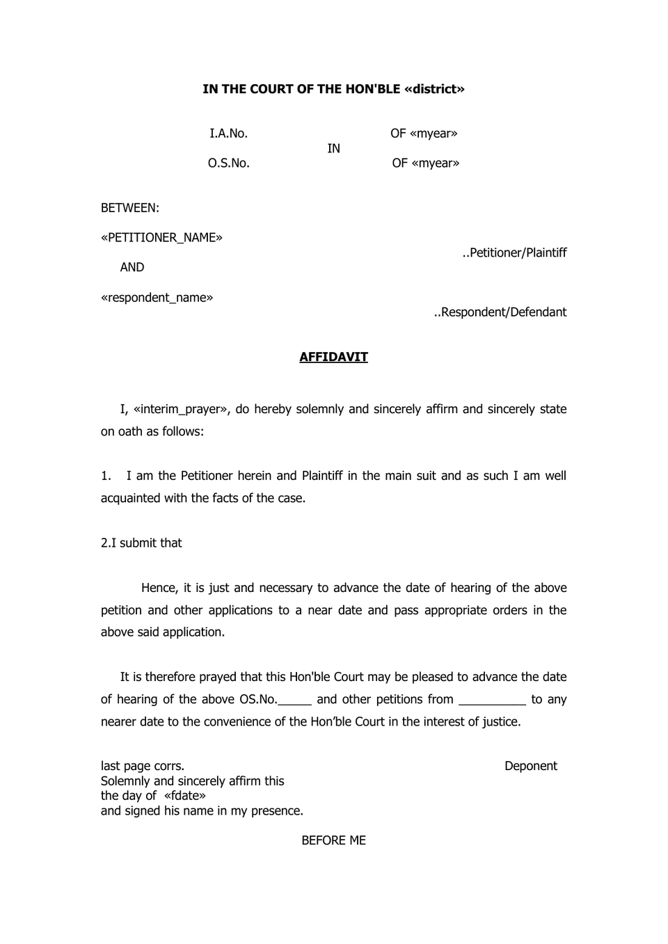 Advancement Petition In Cpc petition format preview