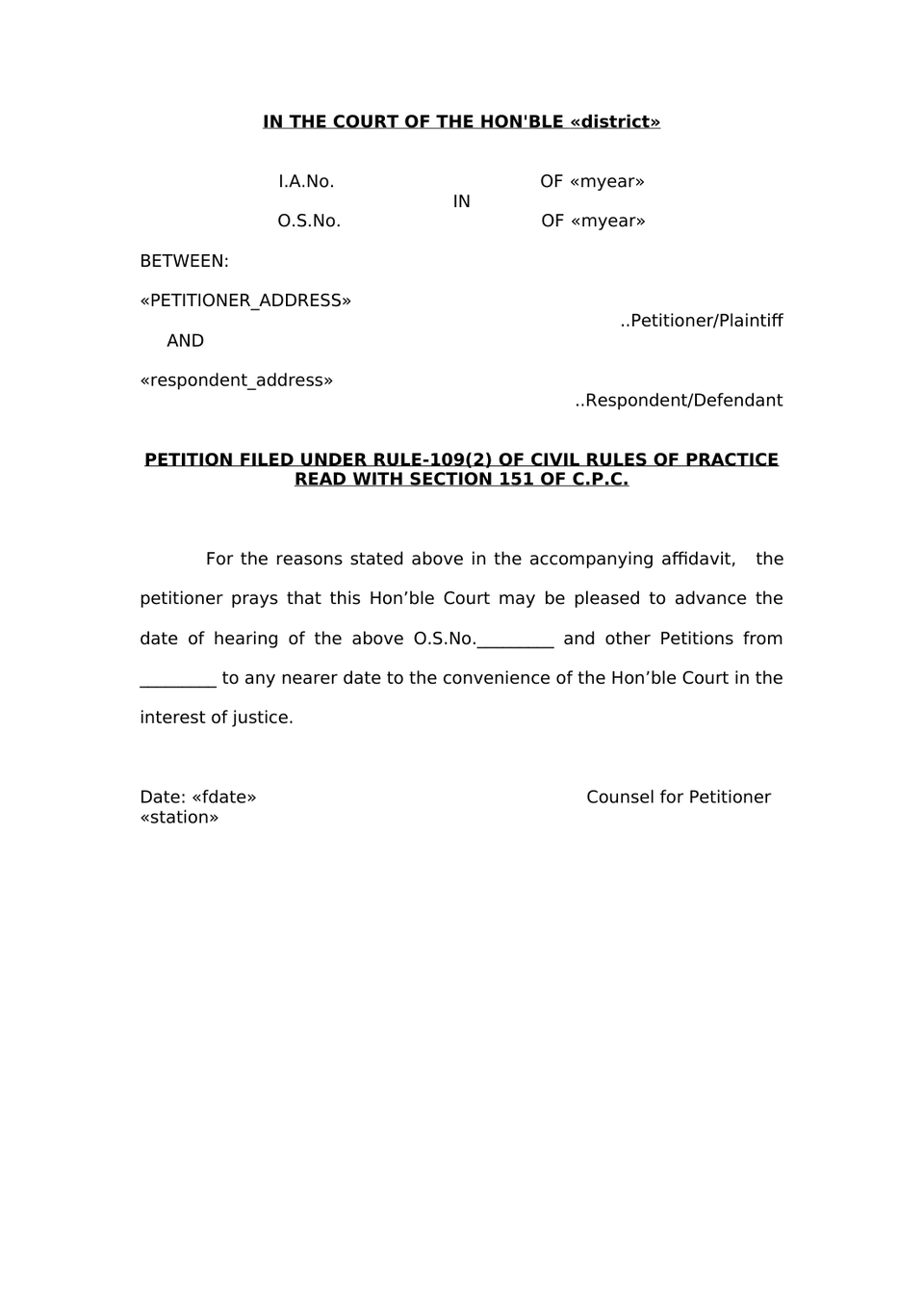 Advancement Petition In Cpc preview page 3