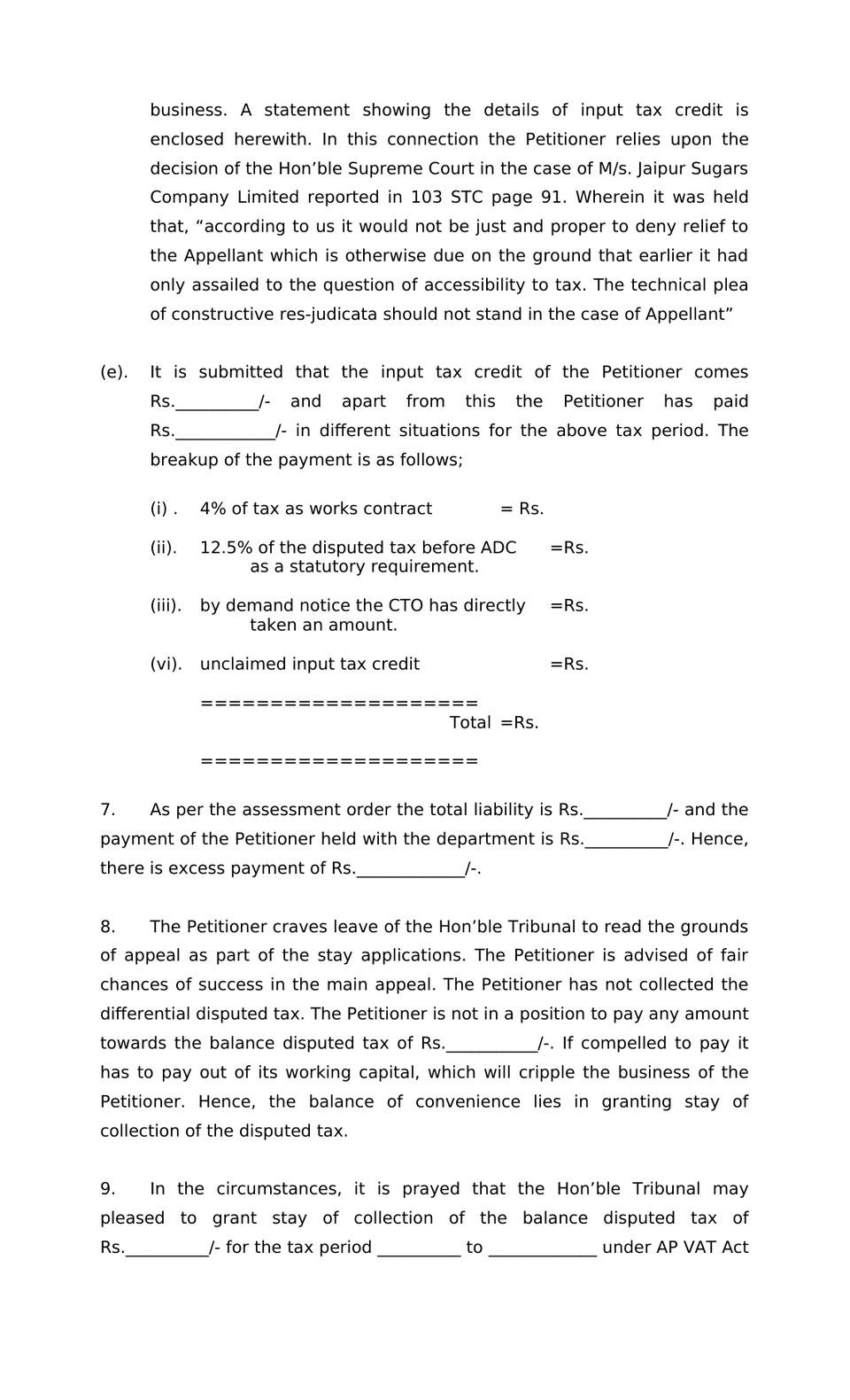 Appeal Memorandum Appellate Tribunal preview page 9