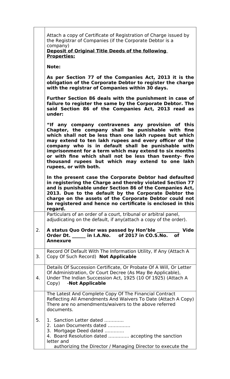 Application By Financial Creditor Ibc 2016 Cirp preview page 3