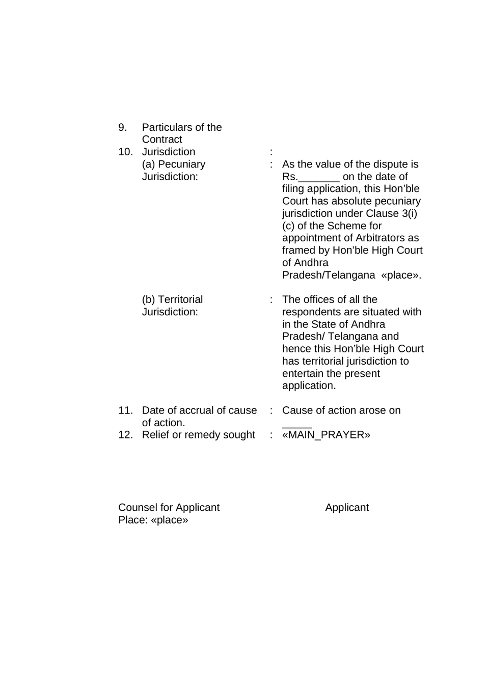 Aribitration Application Filed Under Section 9 Of The Arbitration And Conciliatin Act, 1956 preview page 6