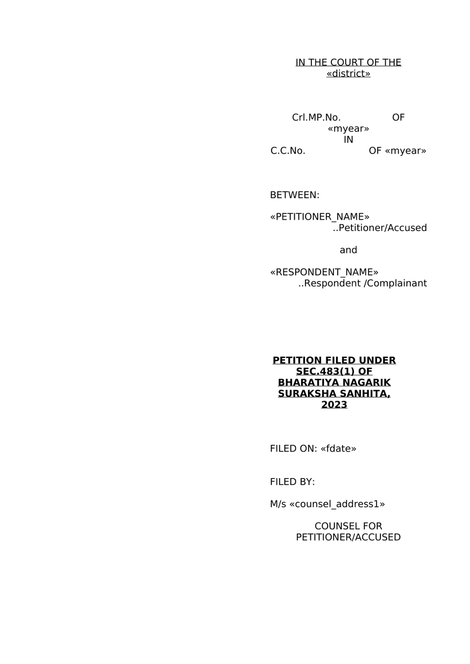 Bail Petition Under Sec 483(1) Bnss preview page 3