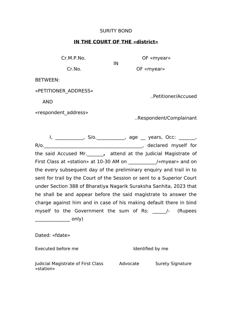 Bond Of Accused And Sureties Crpc 441 Or Bnss 485 preview page 5