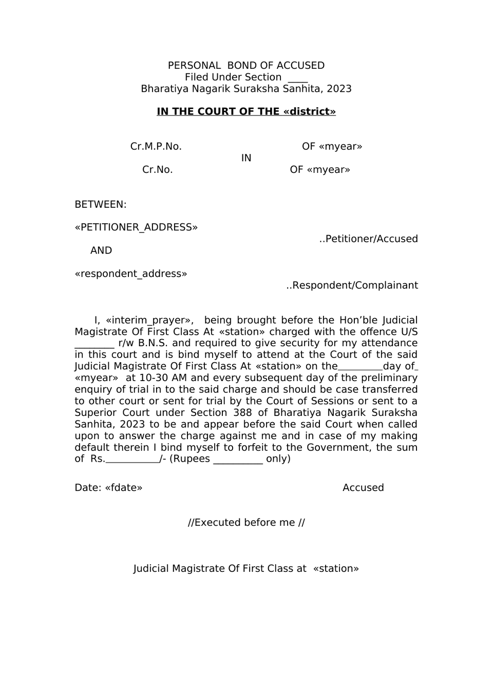 Bond Of Accused And Sureties Crpc 441 Or Bnss 485 preview page 7