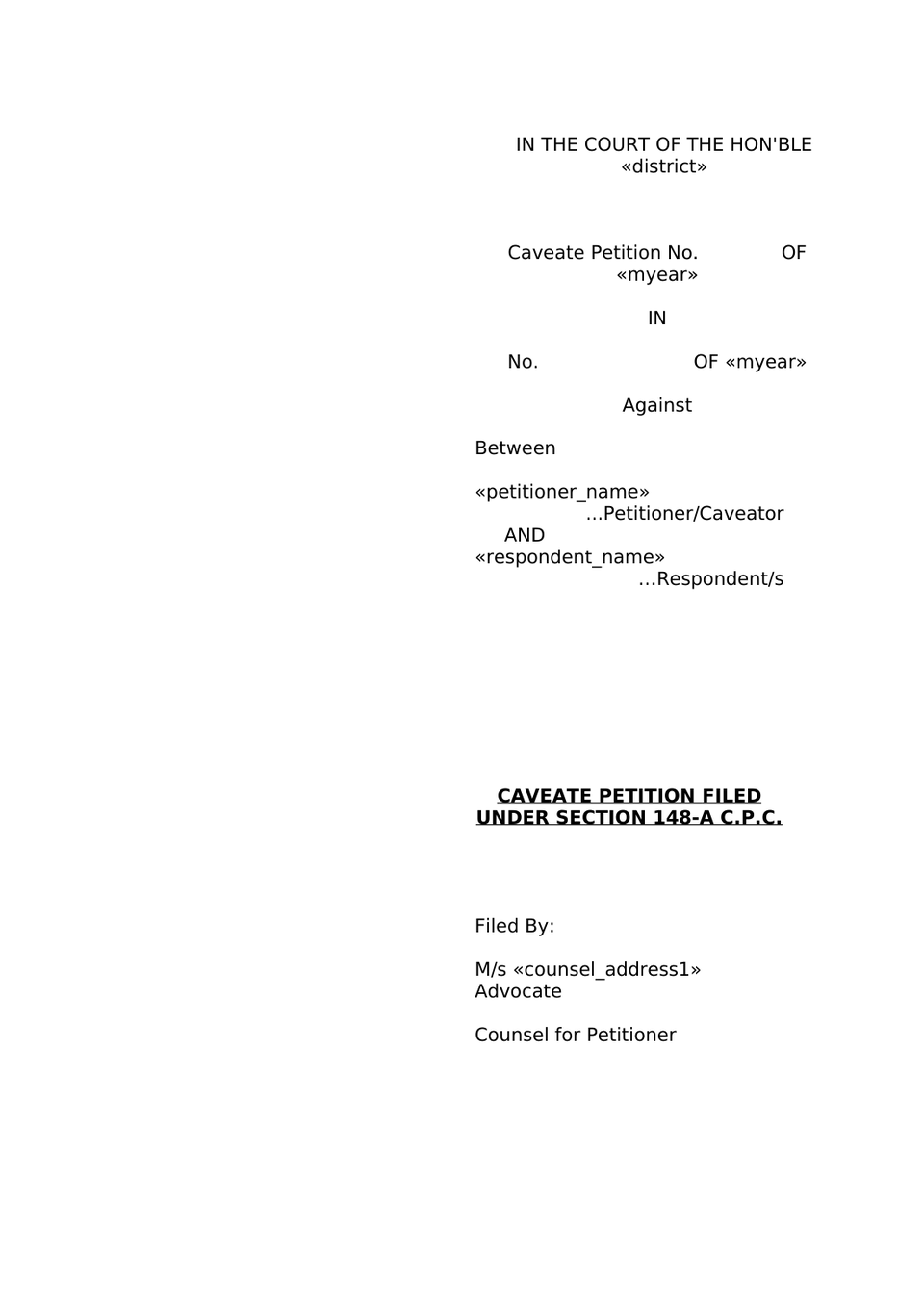 Caveat Petition In Trial Court preview page 4