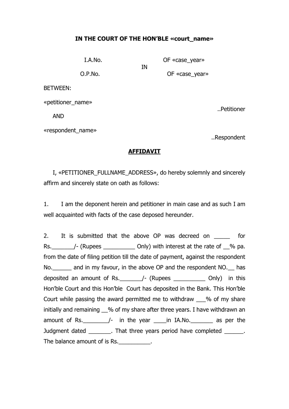 Cheque Petition petition format preview