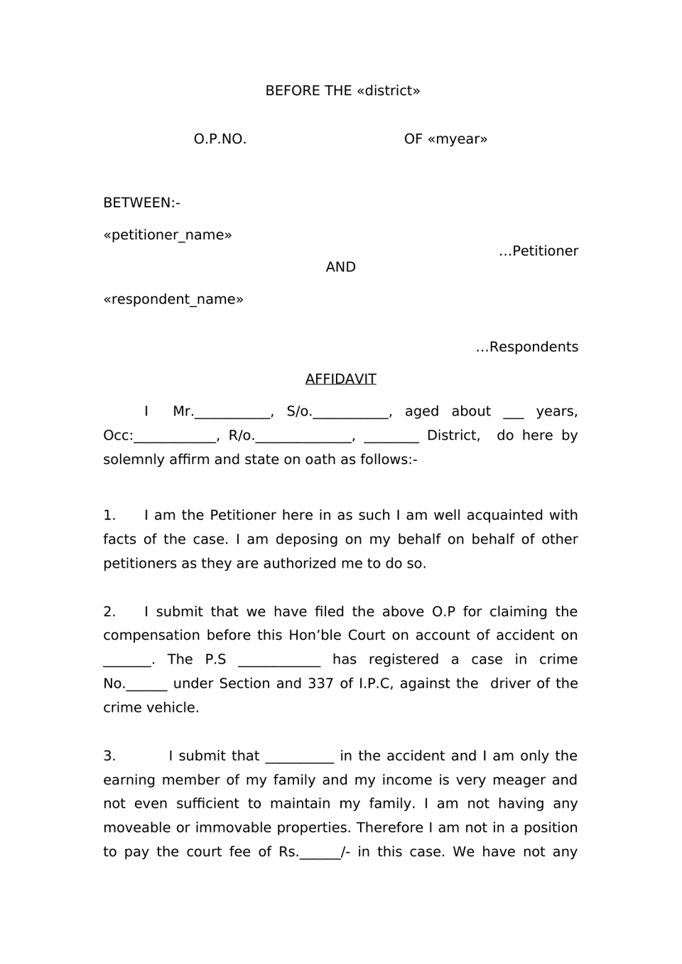 Claim Petition Death Under Sec 166 Mv Act 1988 preview page 12
