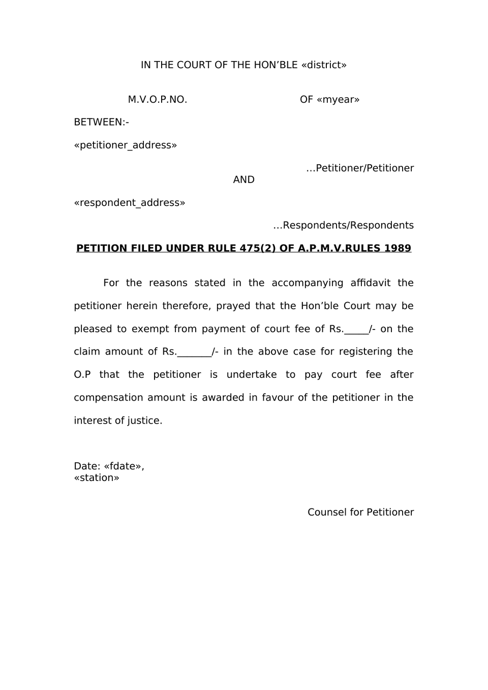 Claim Petition Death Under Sec 166 Mv Act 1988 preview page 14