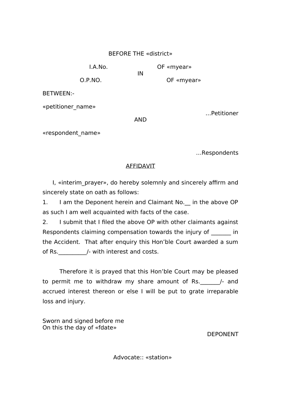 Claim Petition Death Under Sec 166 Mv Act 1988 preview page 21
