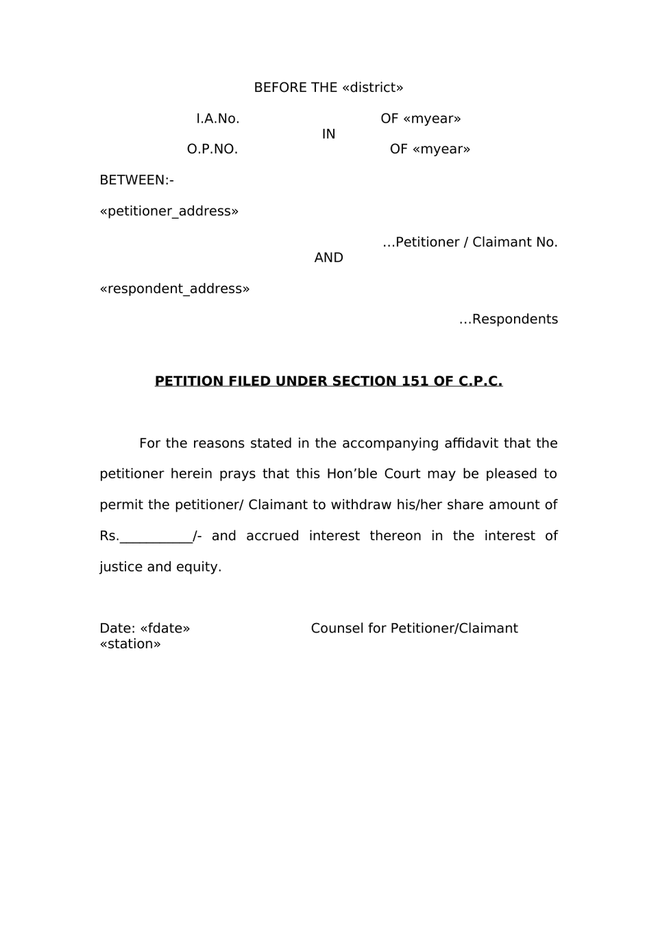 Claim Petition Injury Under Sec 166 Mv Act 1988 preview page 22