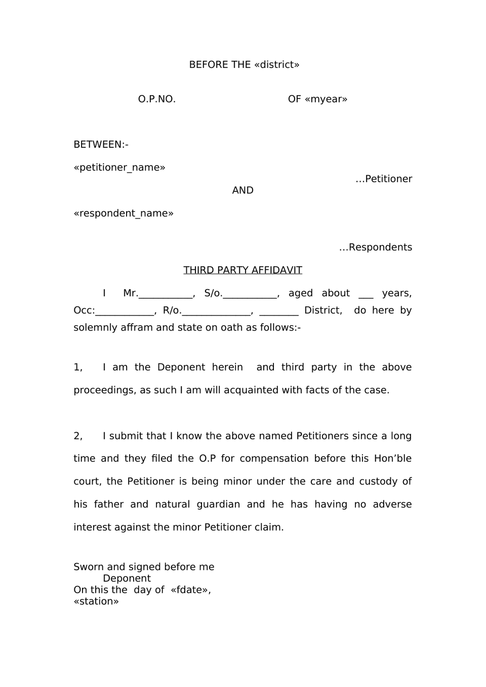 Claim Petition Under Sec 166 Mv Act 1988 preview page 11