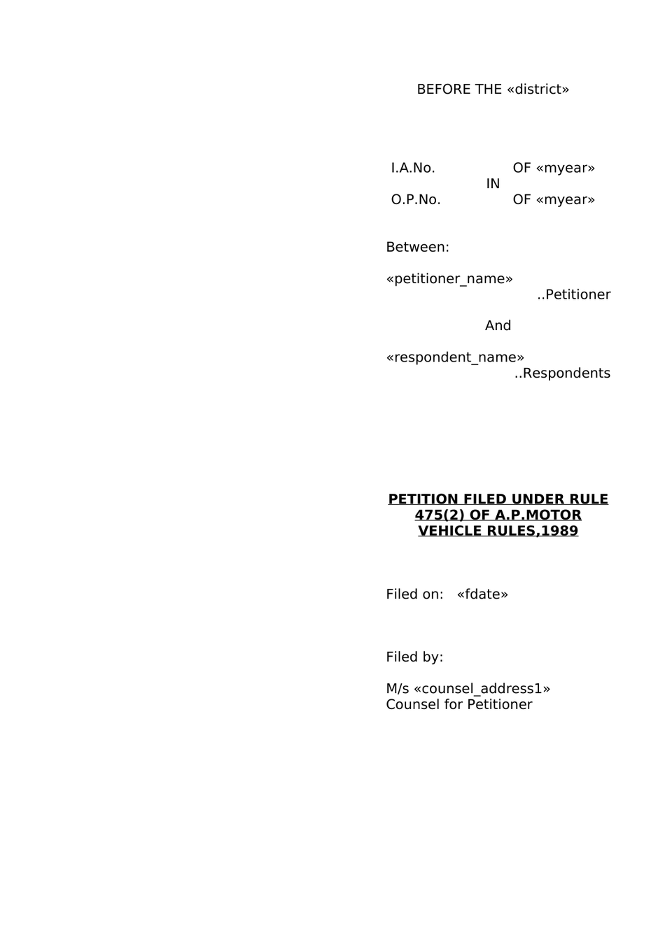 Claim Petition Under Sec 166 Mv Act 1988 preview page 19