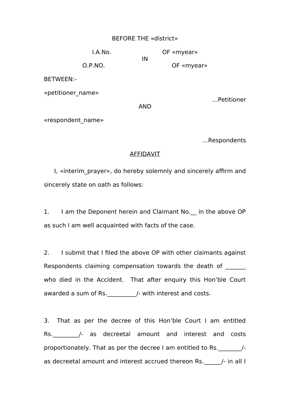 Claim Petition Under Sec 166 Mv Act 1988 preview page 23