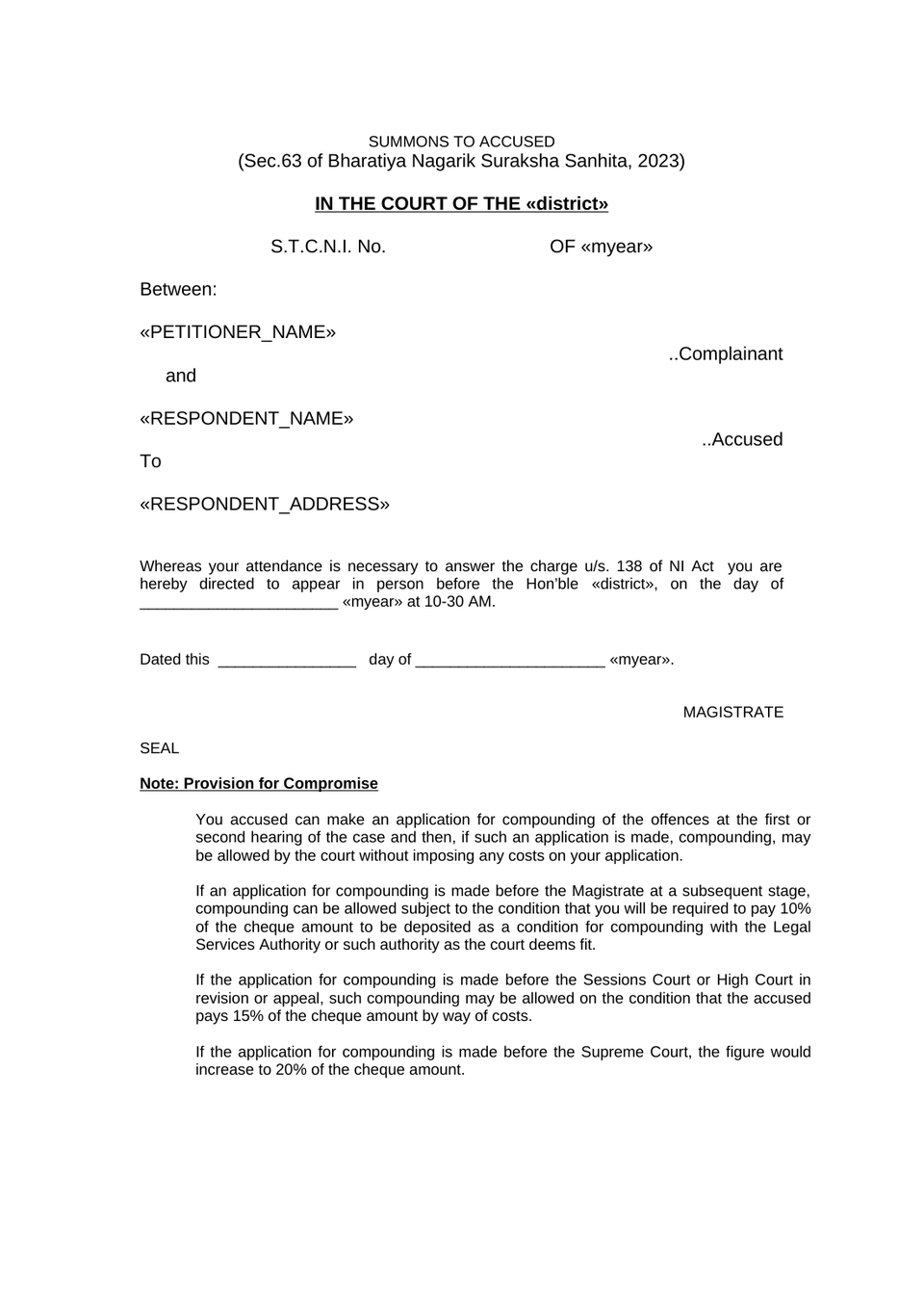 Complaint Under Section 210(1)(A) Rw 223 Bnss 2023 preview page 25