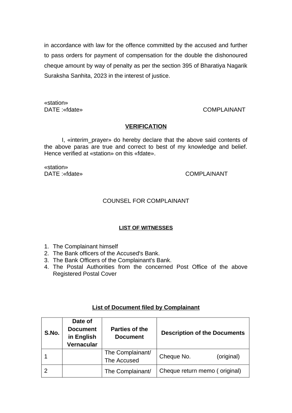 Complaint Under Section 210(1)(A) Rw 223 Bnss 2023 preview page 7