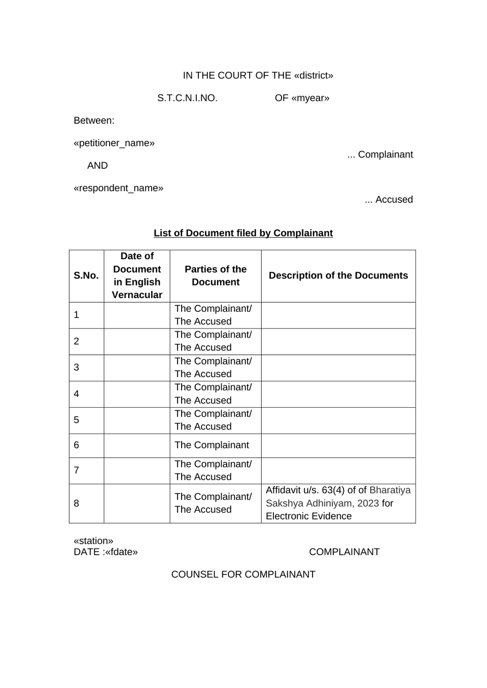 Complaint Under Section 210(1)(A) Rw 223 Bnss 2023 preview page 9