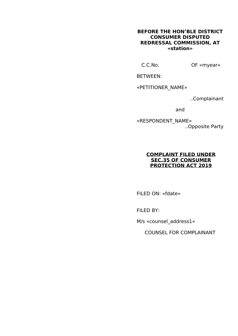 Consumer Case Petition preview page 4