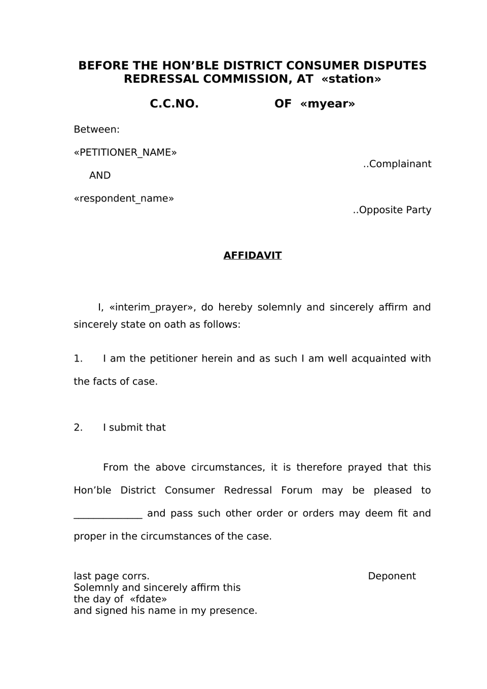 Consumer Case Petition preview page 5