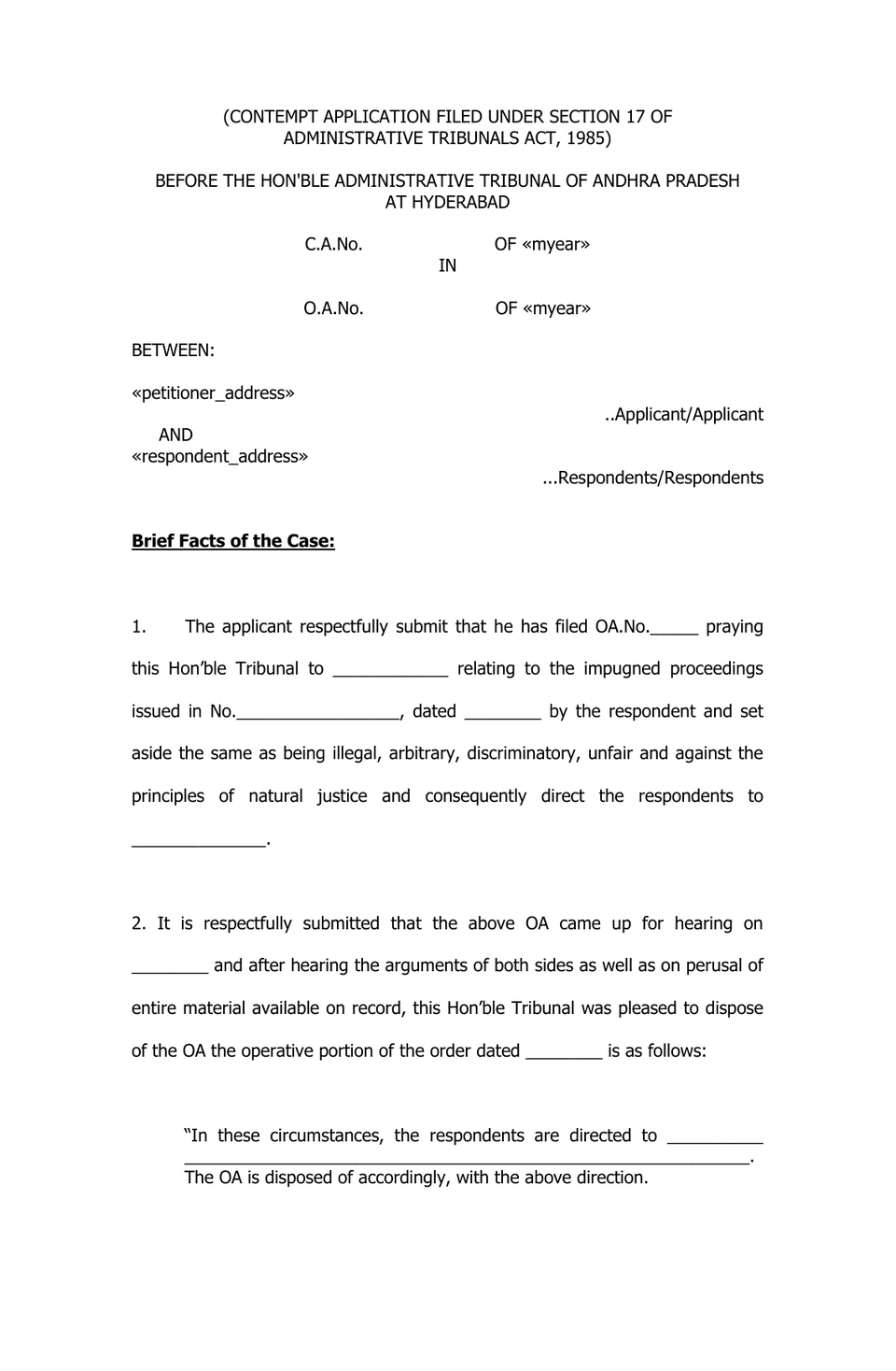 Contempt Application Under Section 17 preview