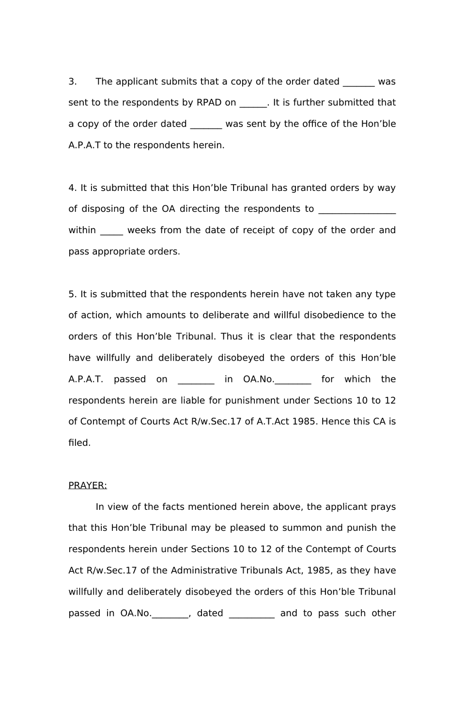 Contempt Application Under Section 17 preview page 2