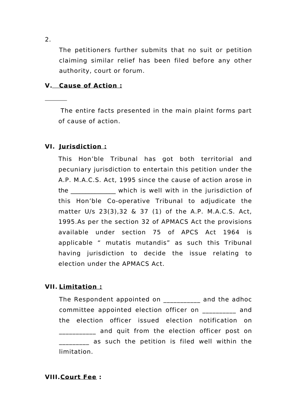 Cooperative Society Disputes Petition preview page 2