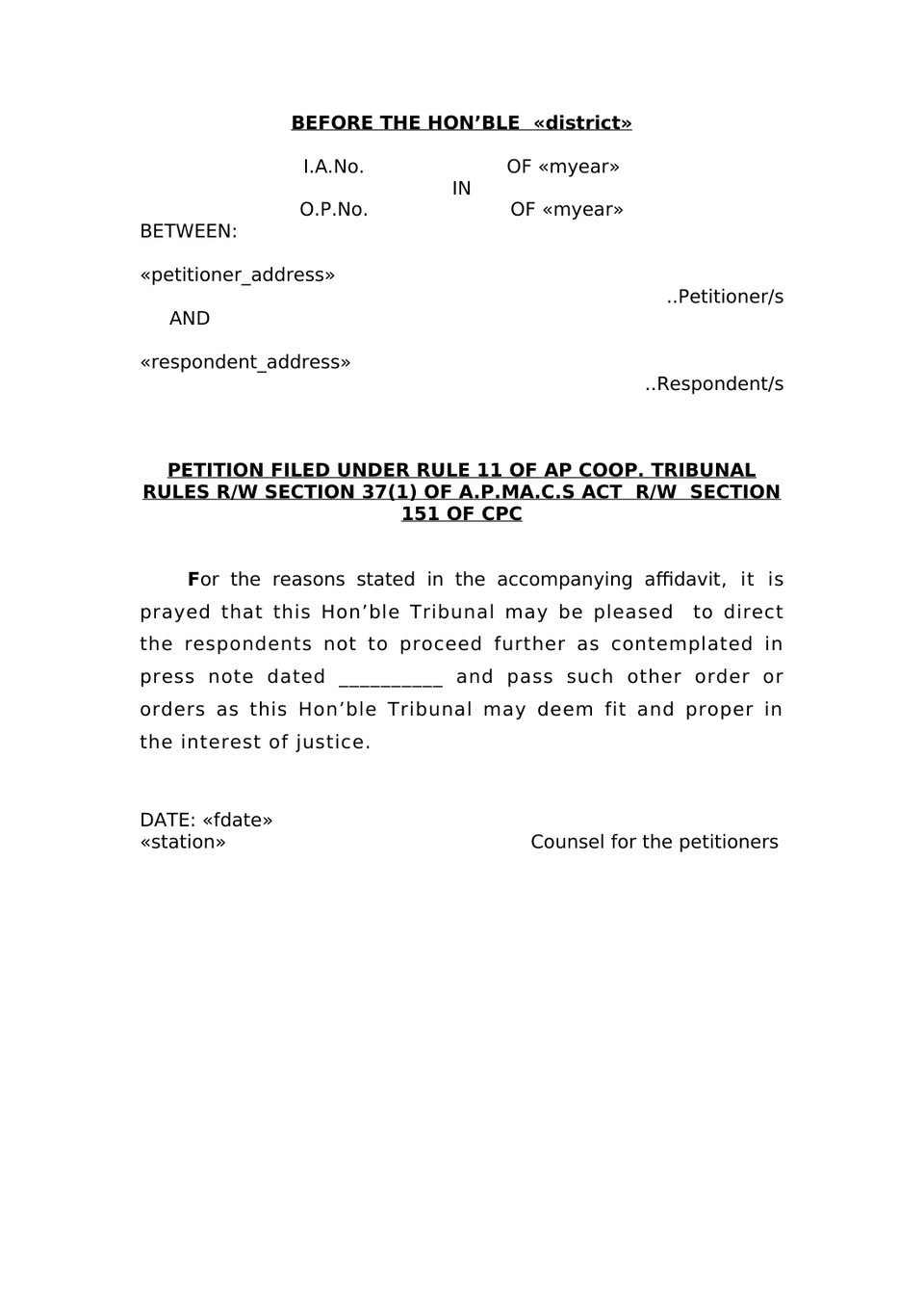 Cooperative Society Disputes Petition preview page 8