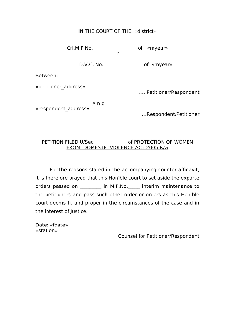Counter Petition In Dvc preview page 5