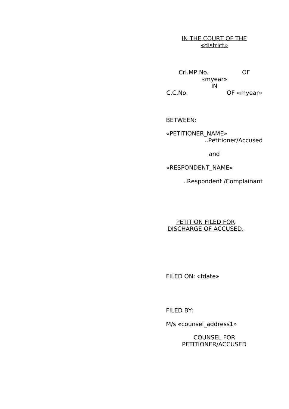 Discharge Petition preview page 3