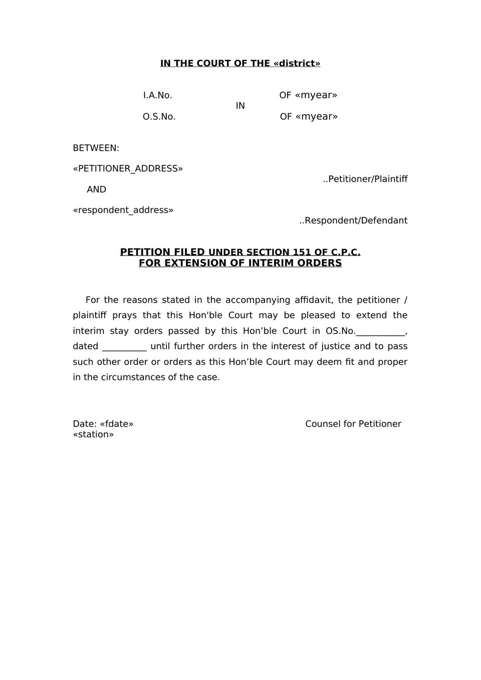 Extension Petition In Trial Court preview page 2