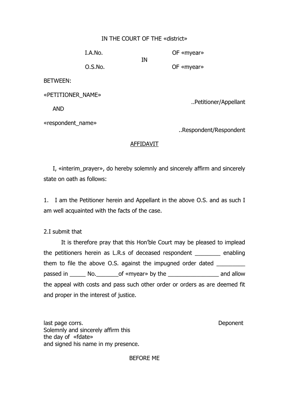 Implead Petition In Trial Court preview