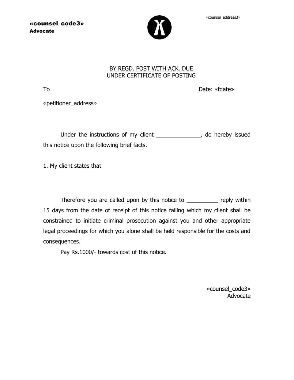 Legal Notice preview