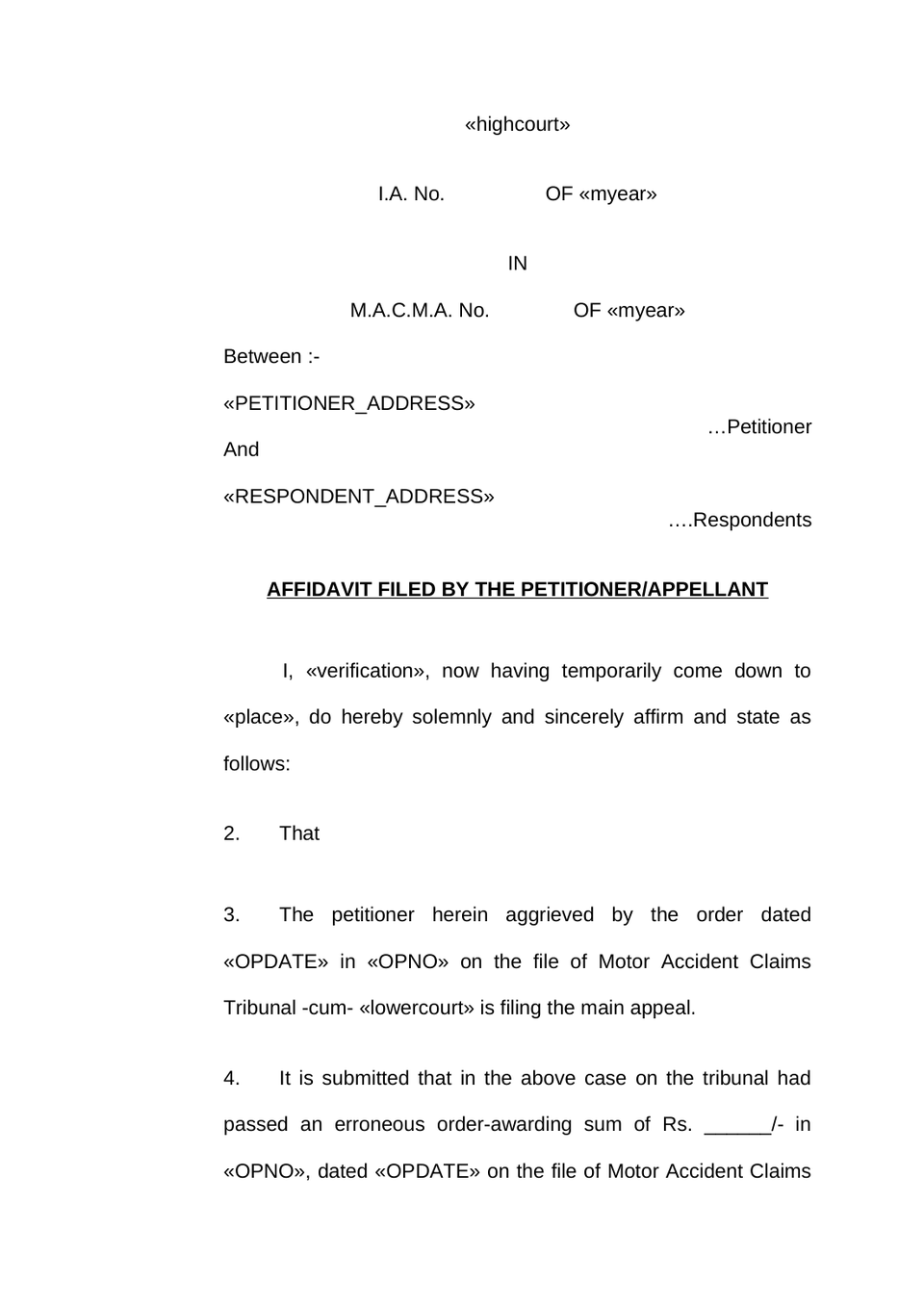 Macma Appeal Motor Accident Claims Tribunal preview page 12
