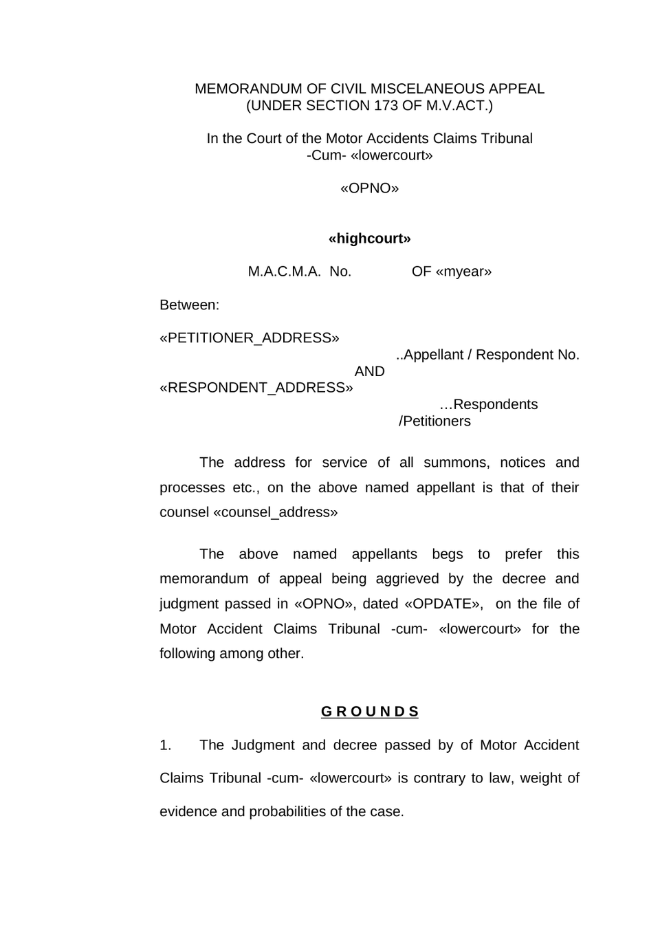 Macma Appeal Motor Accident Claims Tribunal preview page 3