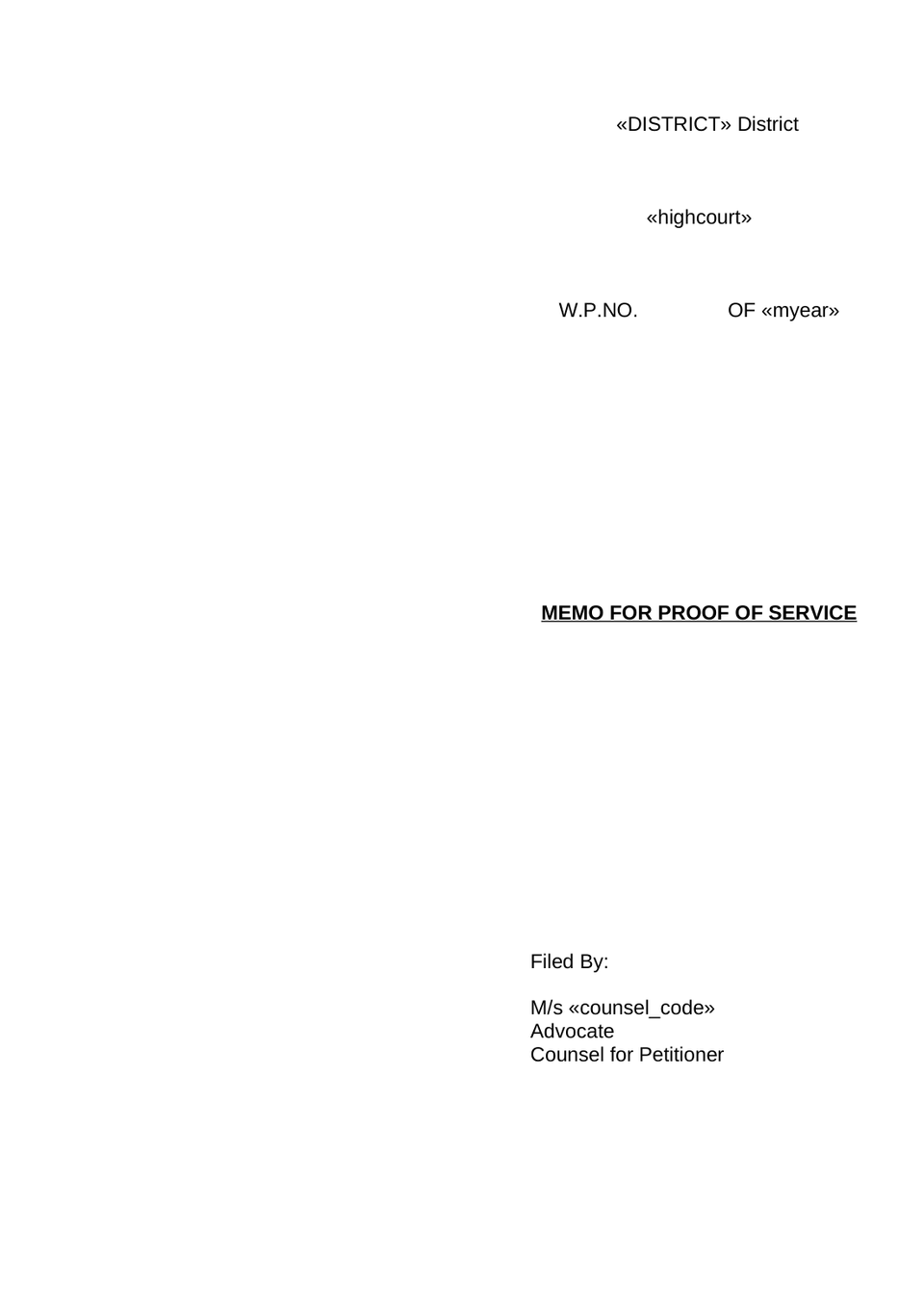 Memo For Proof Of Service (2) preview page 2