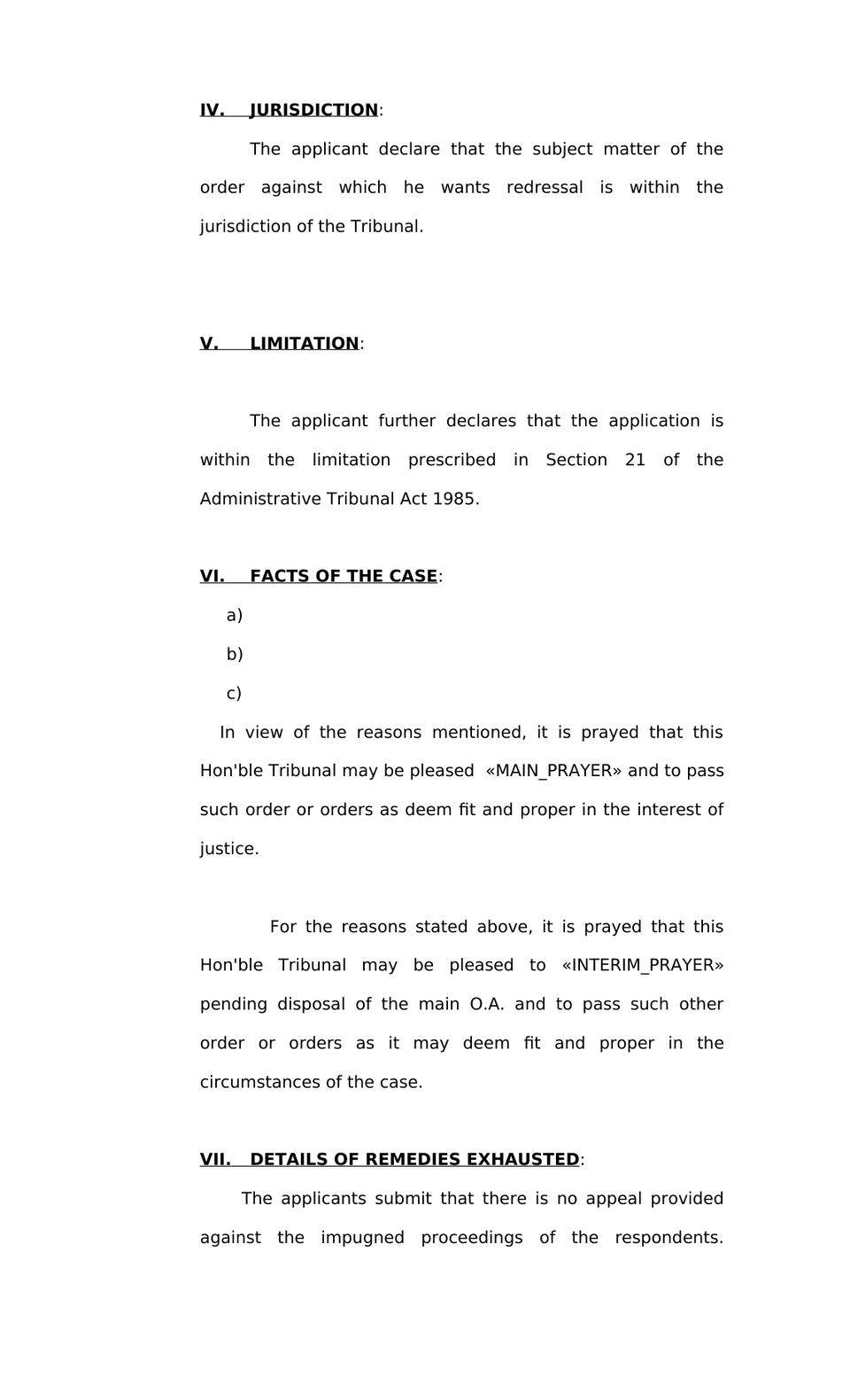 Original Application Administrative Tribunals Act 1985 preview page 2