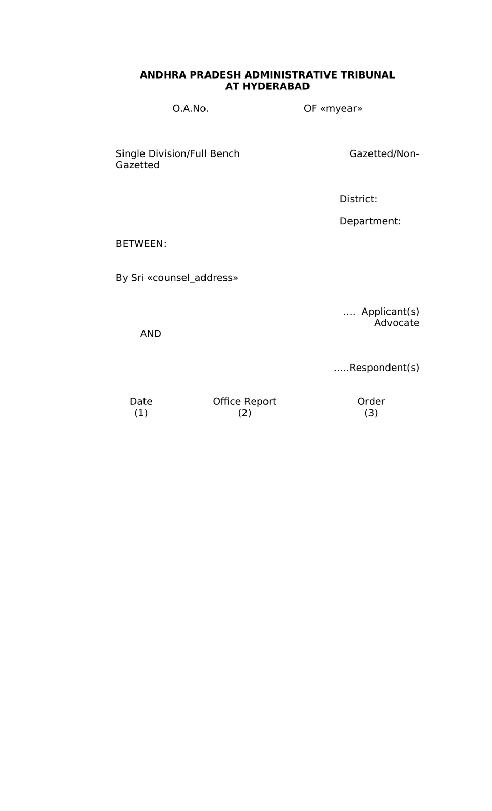 Original Application Administrative Tribunals Act 1985 preview page 11