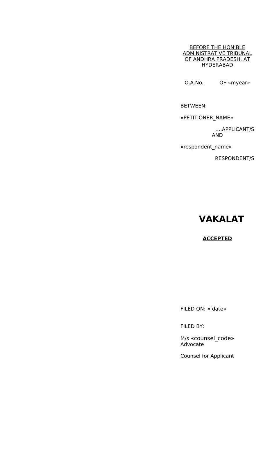 Original Application Administrative Tribunals Act 1985 preview page 13