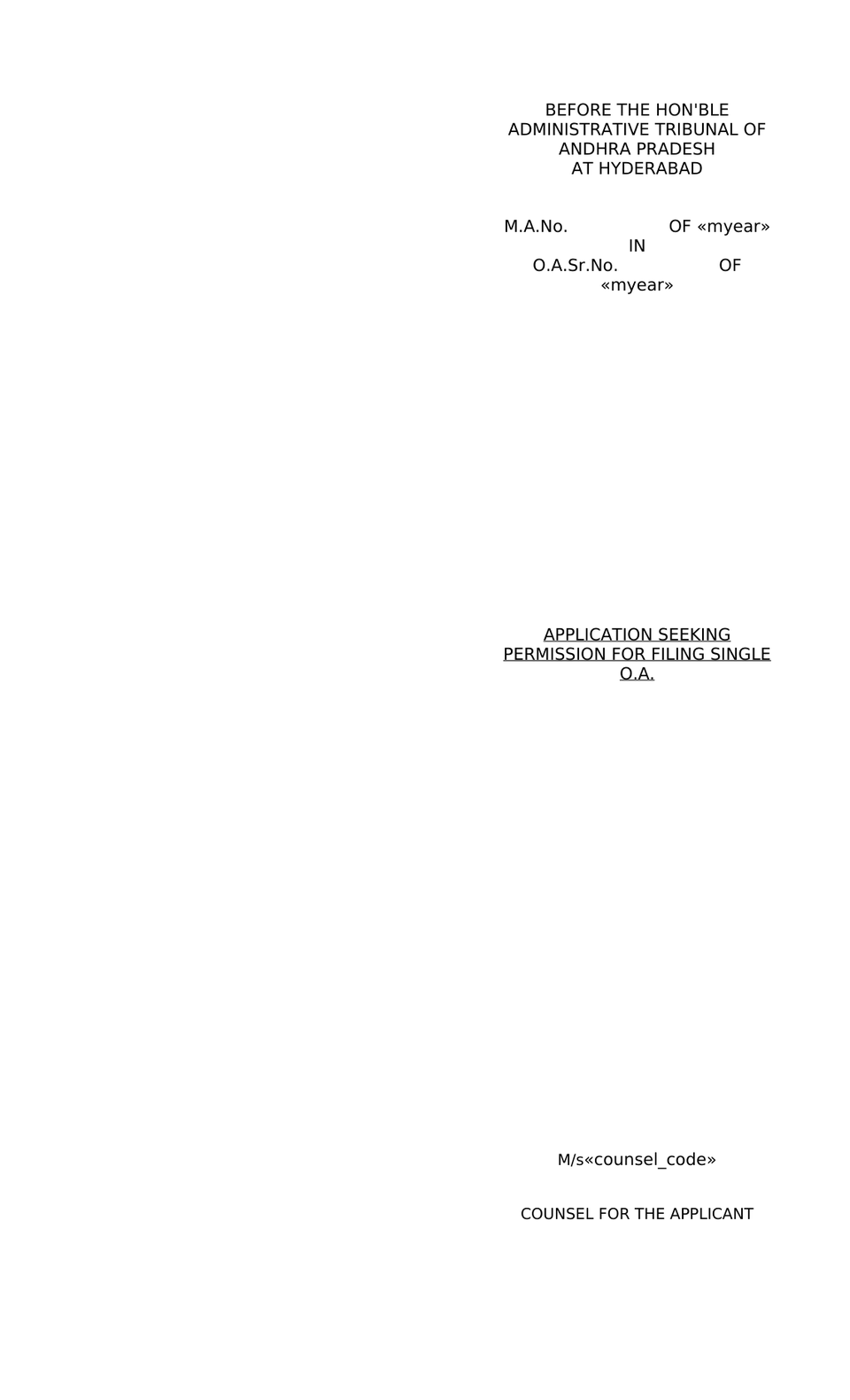 Original Application Administrative Tribunals Act 1985 preview page 16