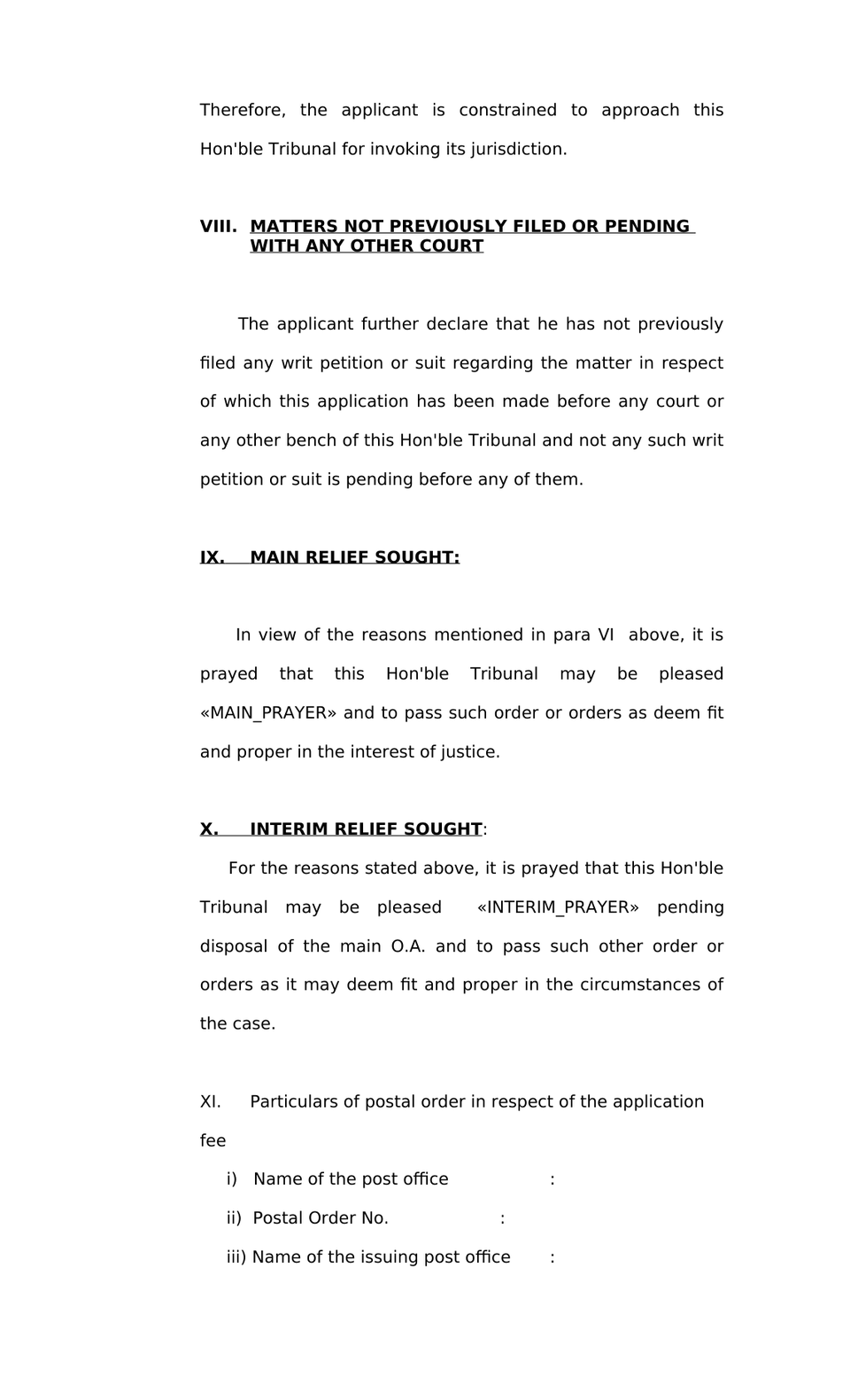Original Application Administrative Tribunals Act 1985 preview page 3