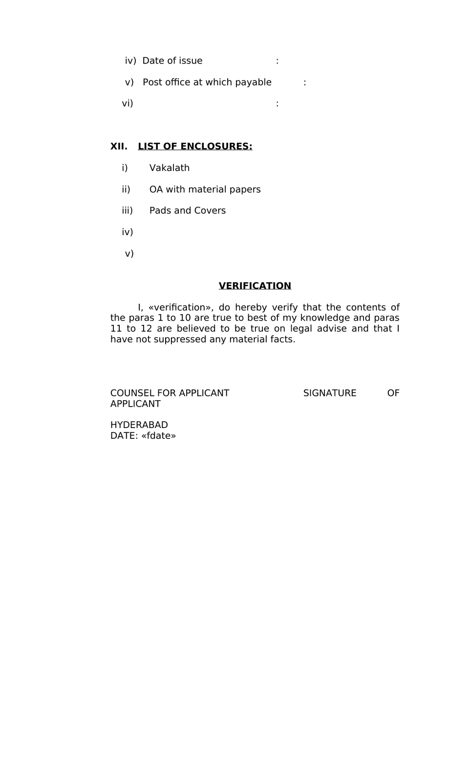 Original Application Administrative Tribunals Act 1985 preview page 4