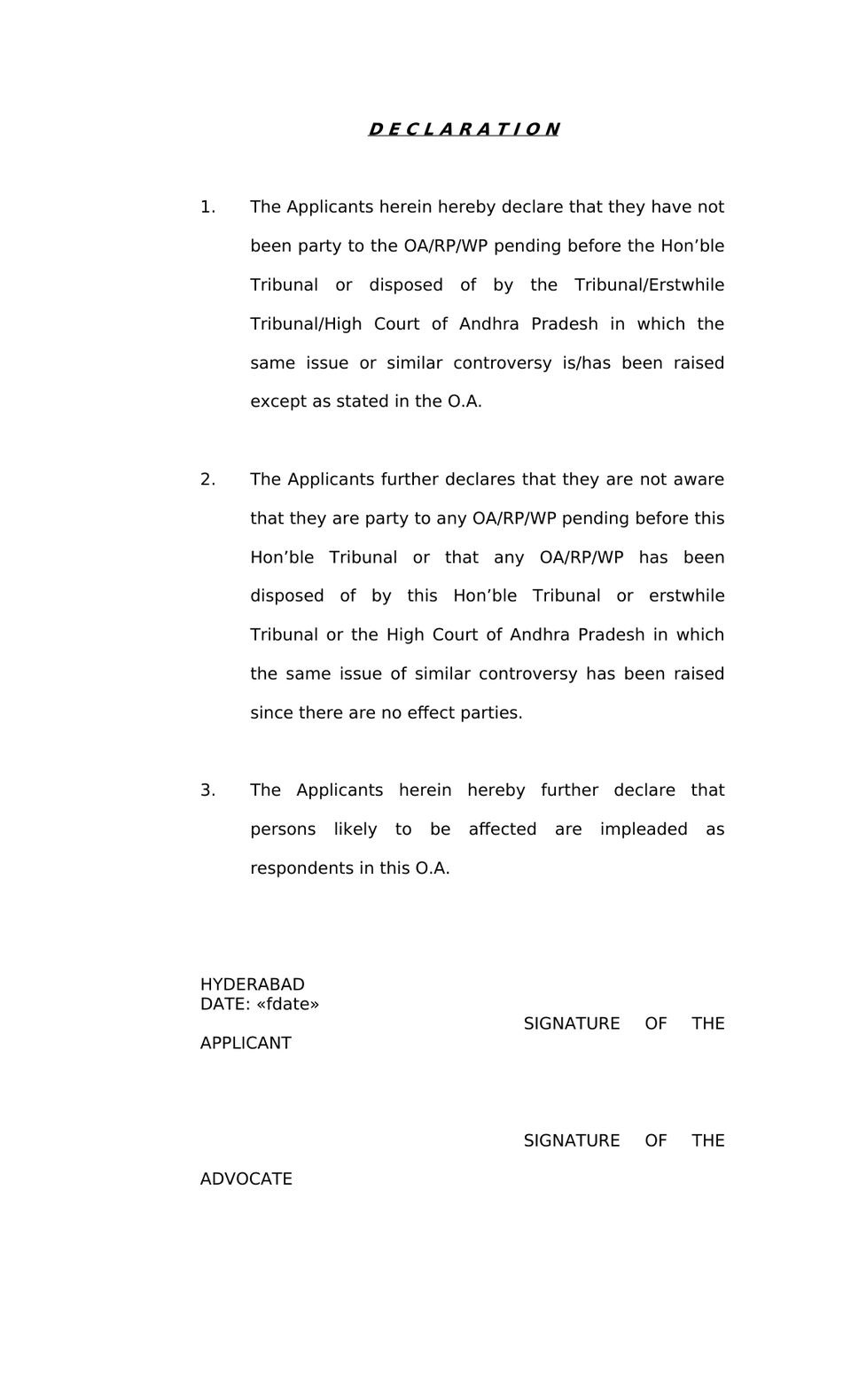 Original Application Administrative Tribunals Act 1985 preview page 6