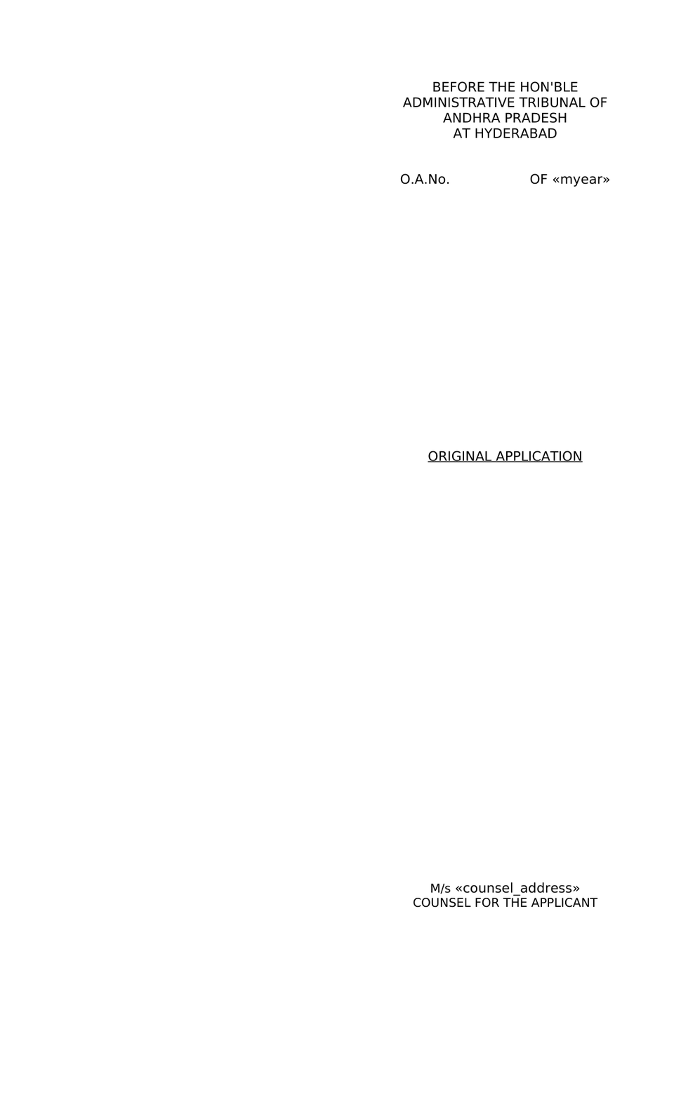 Original Application Administrative Tribunals Act 1985 preview page 8