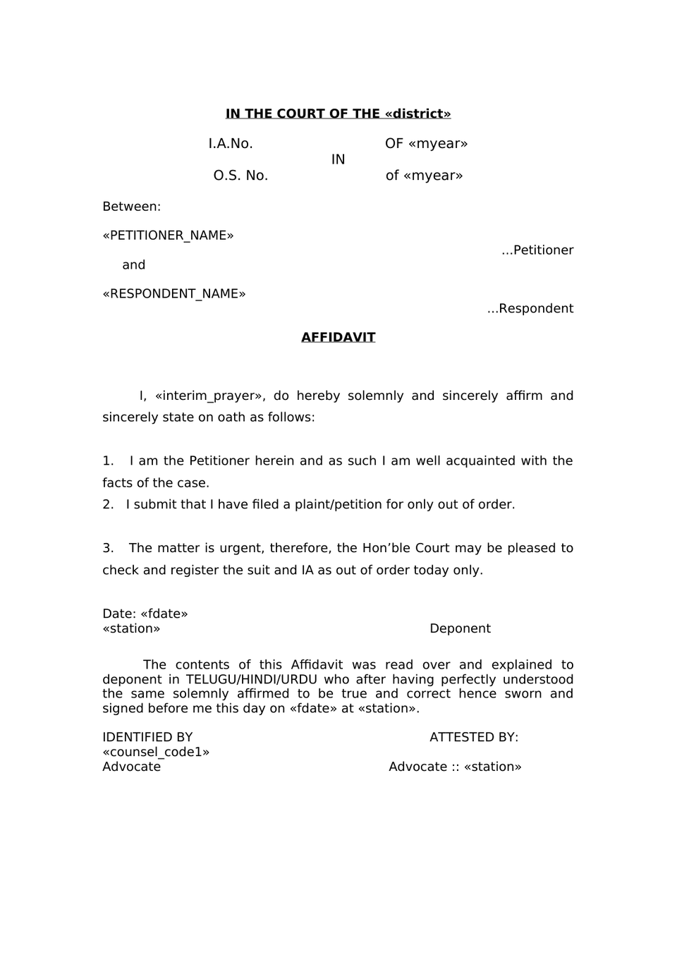 Pauper Petition Under Order Xxxiii Cpc preview page 19