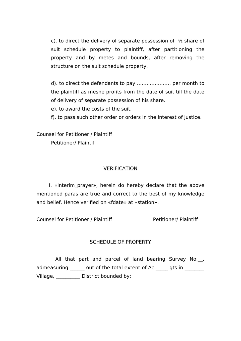 Pauper Petition Under Order Xxxiii Cpc preview page 3