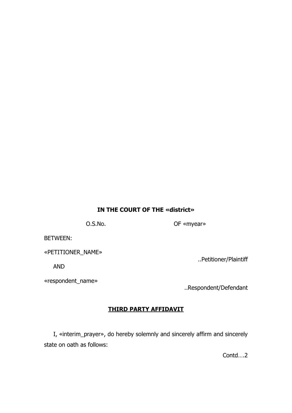 Petition  U Sec. 188(2) Cpc Third Party Affidavit preview