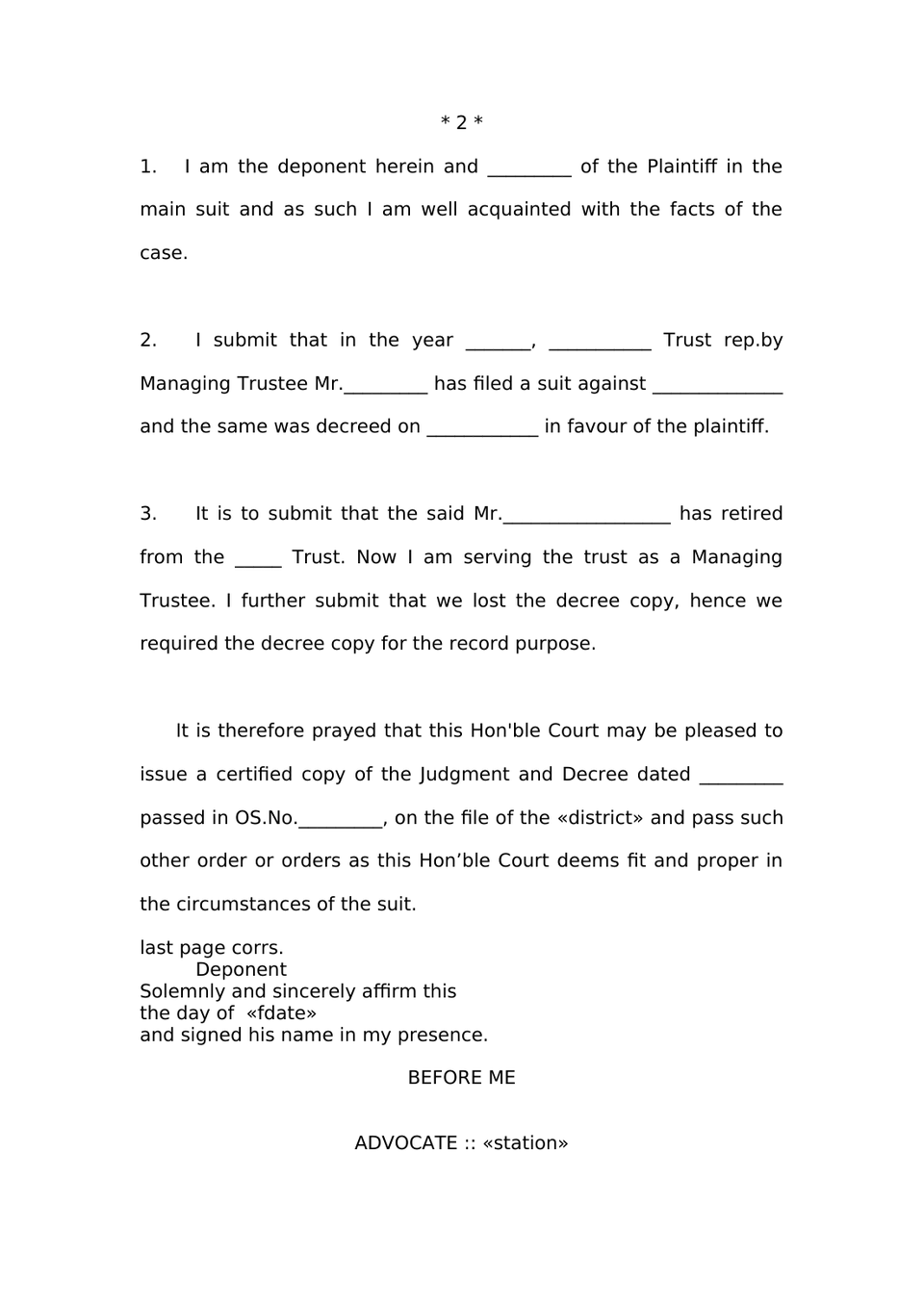 Petition  U Sec. 188(2) Cpc Third Party Affidavit preview page 2
