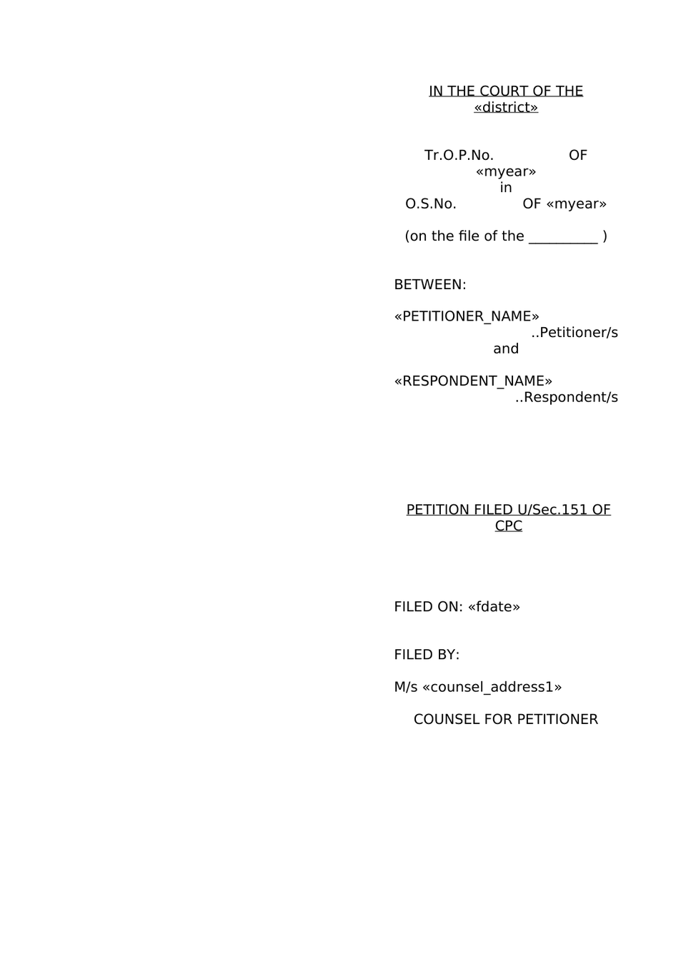 Petition Filed Under Sec. 24 Of Cpc Rw. Sec. 151 Of Cpc Transfer Op preview page 11