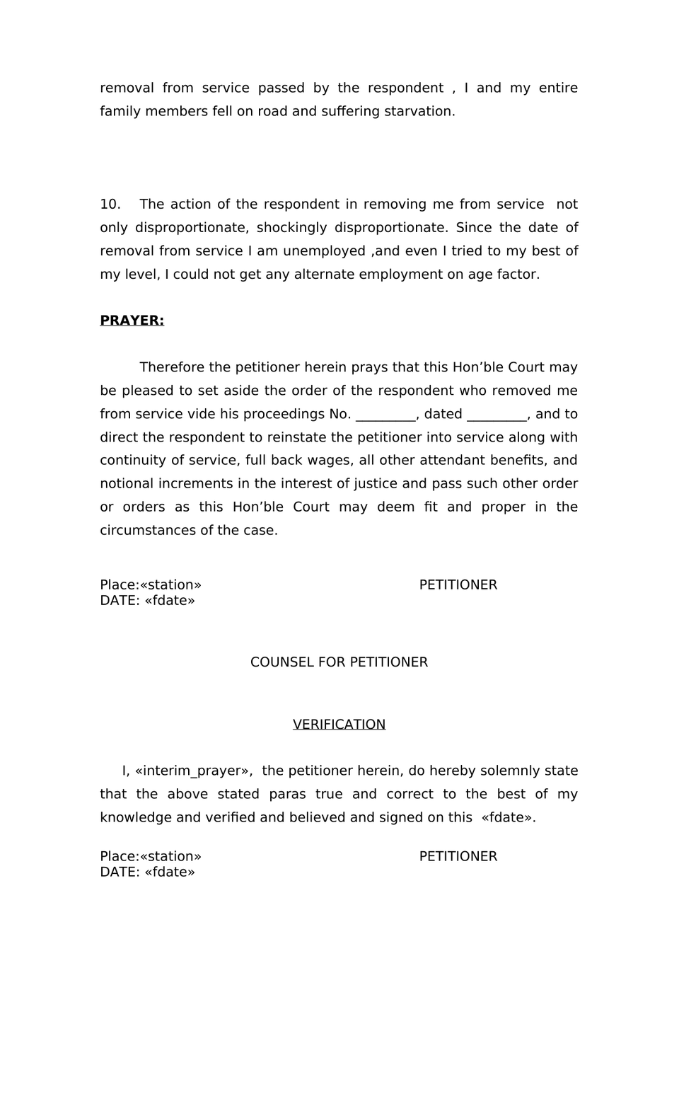 Petition Filed Under Section 2-A Of (A.P.Amendment Act, 1987) Central Industrial Disputes Act, 1947 preview page 3