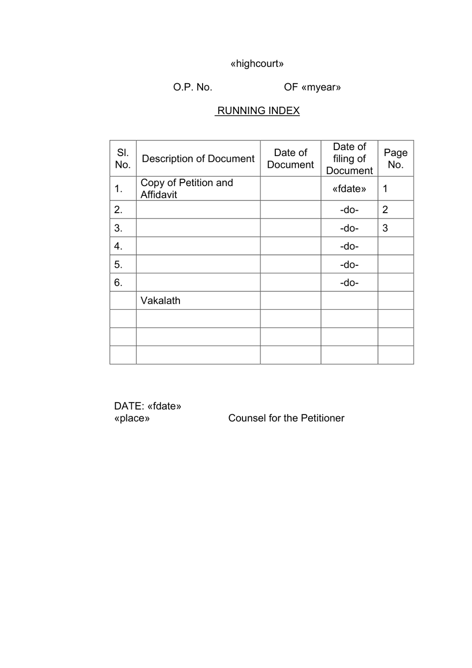 Petition Under Order 26 Rule 20(A) Cpc preview