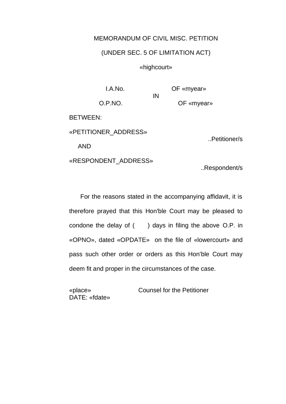 Petition Under Order 26 Rule 20(A) Cpc preview page 13